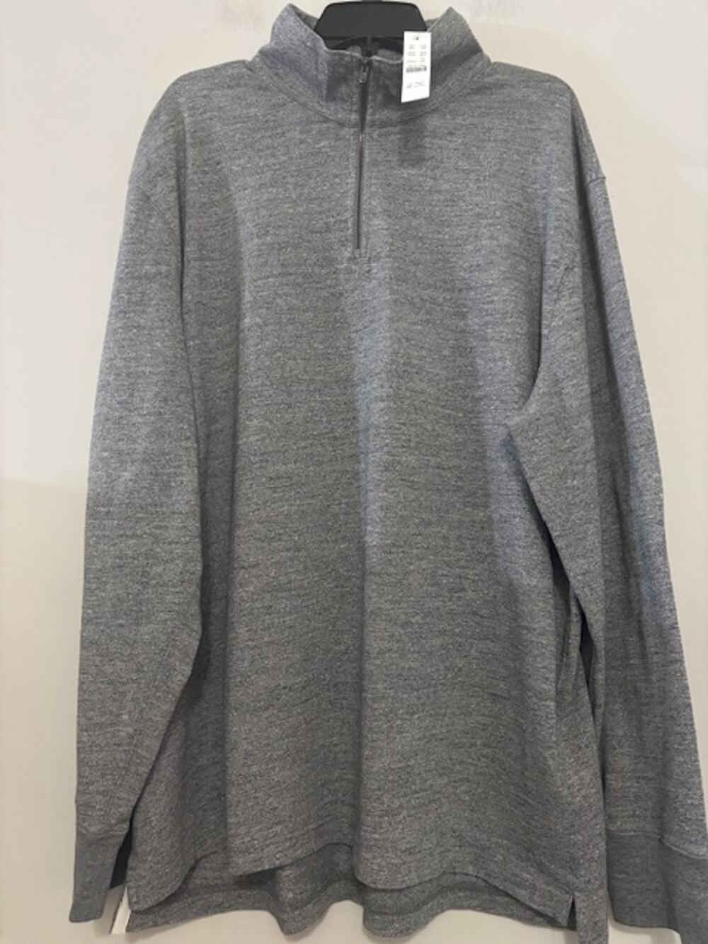 J. Crew Oarsman Quarter Zip Men's 2XL XXL Gray 100% Cotton NWT